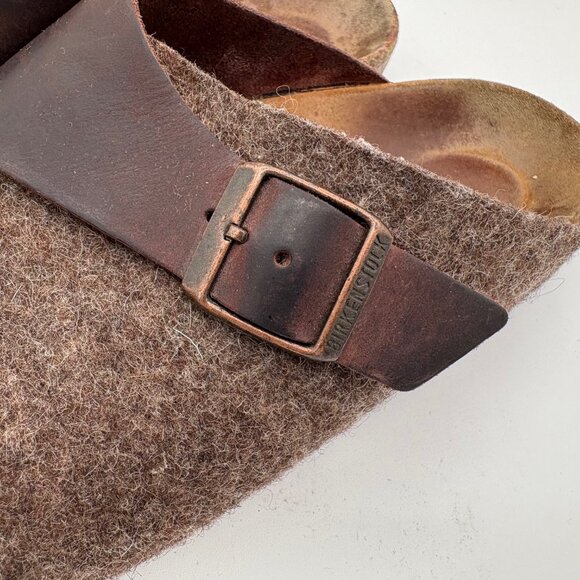 Birkenstock Basel Cocoa Habana Wool Felt leather buckle Clogs Size 7.5- 8 EU 38 - Picture 7 of 10